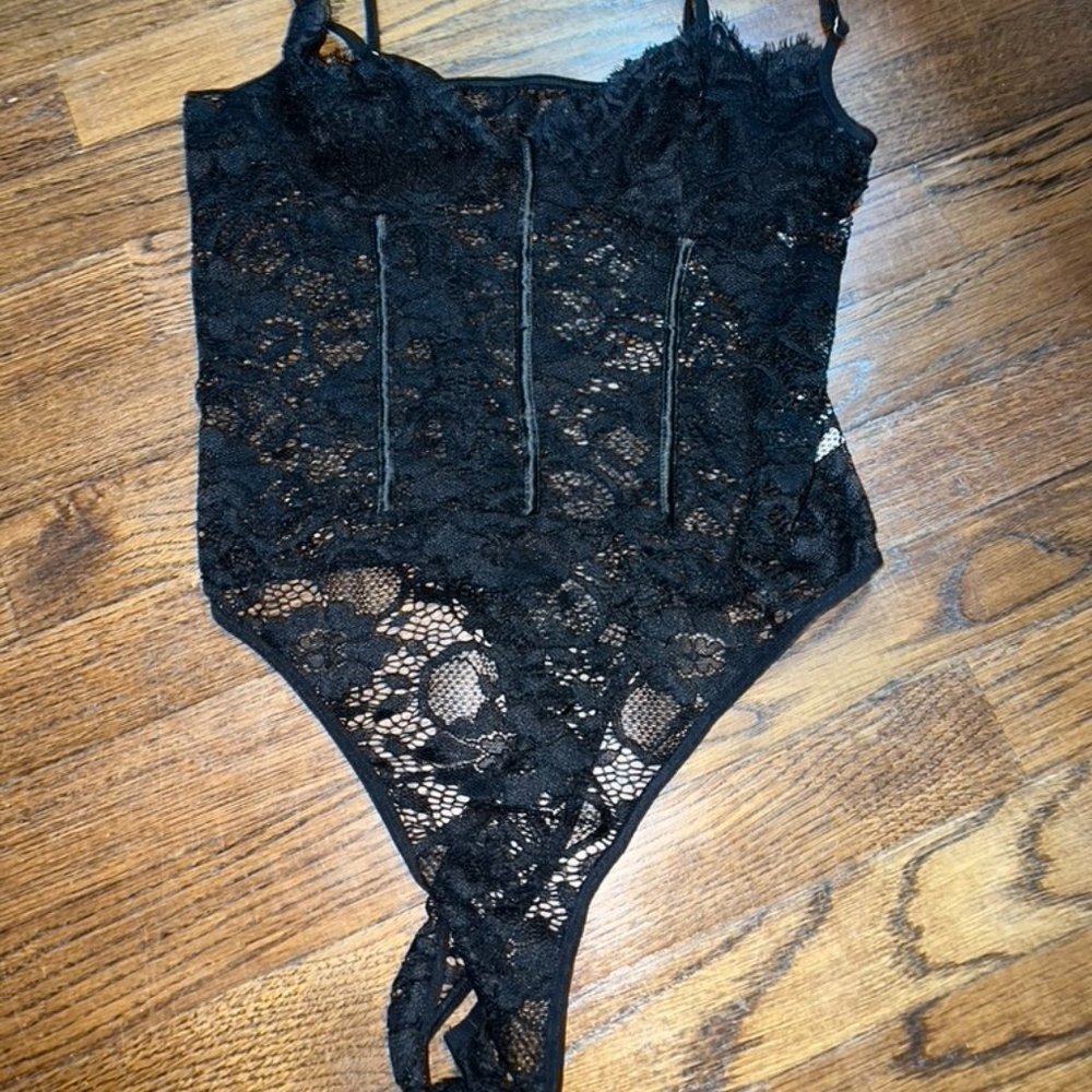SHEIN Black Lace Body Suit